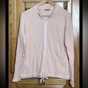 T By Talbots Jacket Womens S Pink Lightweight Full Zip Stretch Sun Protection